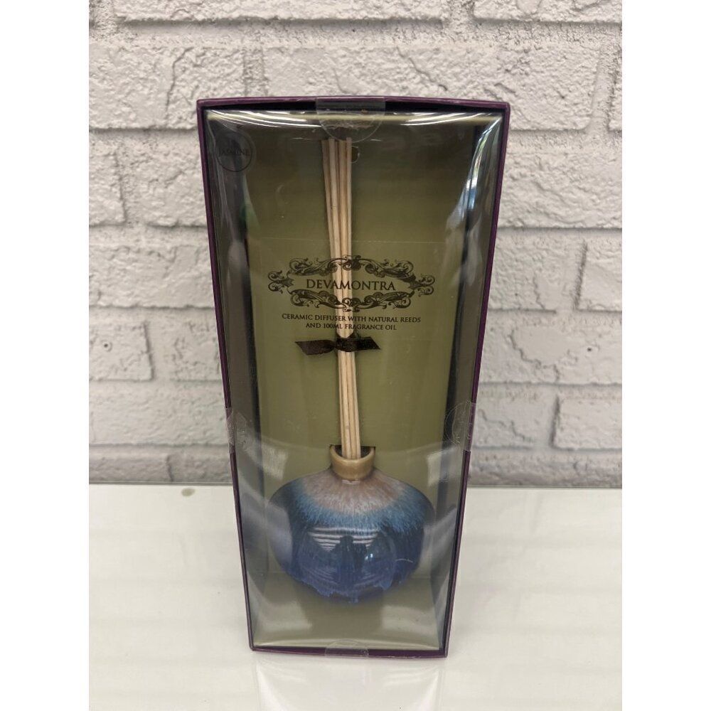 Devamontra Ceramic Diffuser With Natural  Reeds And 100ml Jasmine Fragrance Oil